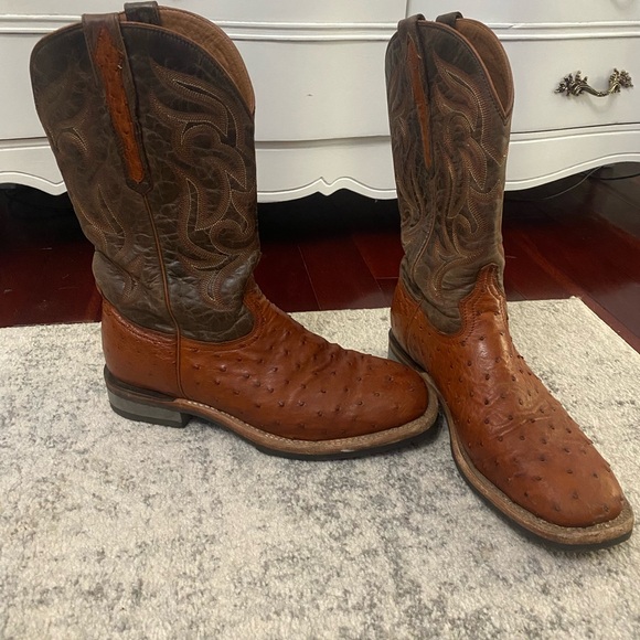 Men’s Size 11 Lucchese Rowdy Ostrich Cowboy Boots - Picture 1 of 8